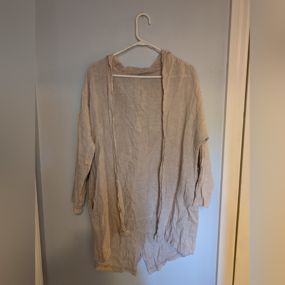 Francesca Bettini 100% Linen Hooded Jacket – Made in Italy – Size L